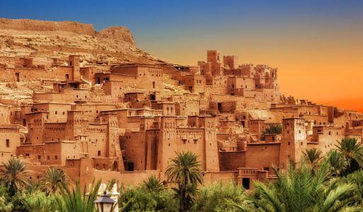 Kasbah Ait Ben Haddou in the Atlas Mountains of Morocco. UNESCO World Heritage Site since 1987. Several films have been shot there