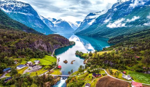 Beautiful Nature Norway natural landscape aerial photography.